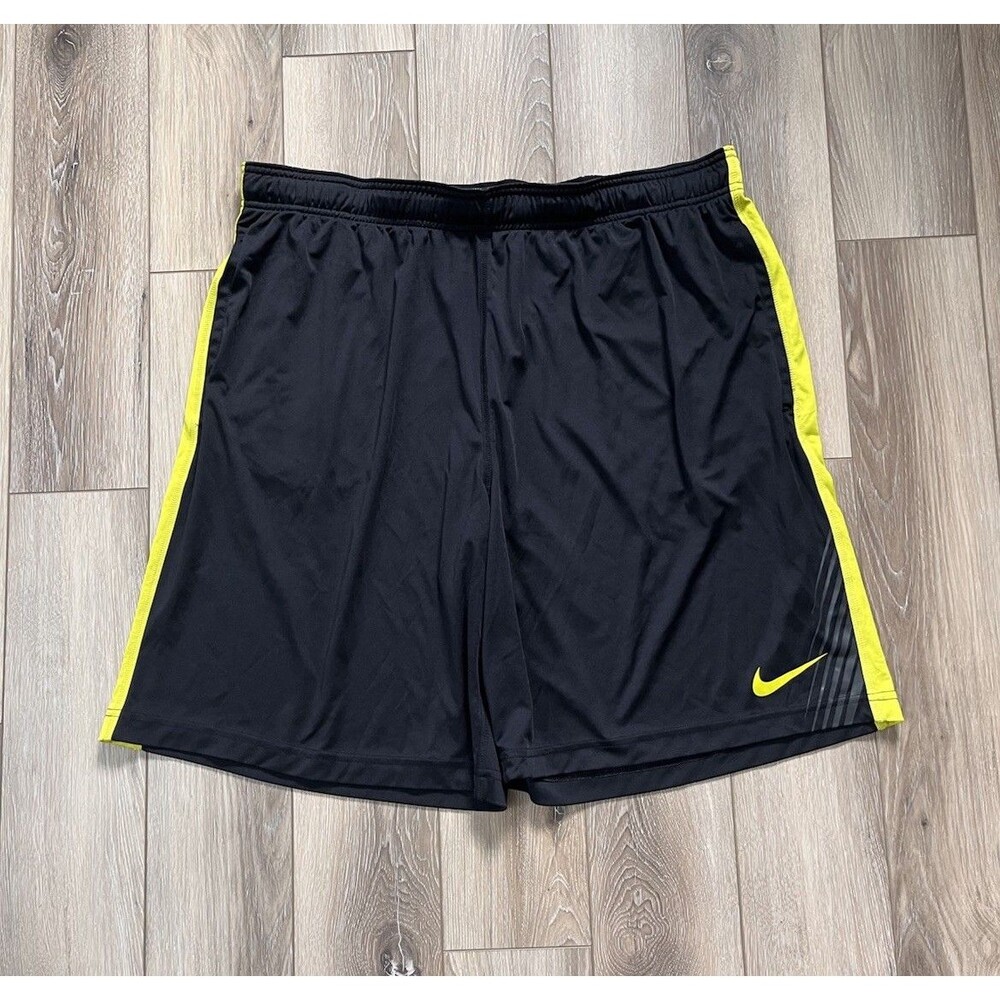 Nike Dri-Fit Black Athletic Shorts Mens Sz XL Pockets Elastic Waist 9” Inseam